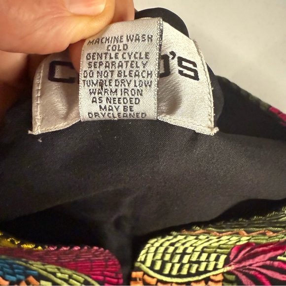 Chico's Boho Embroidered Vest Retro Floral Multi Color Women’s Sz 12 (Chico’s 2) - Picture 9 of 9